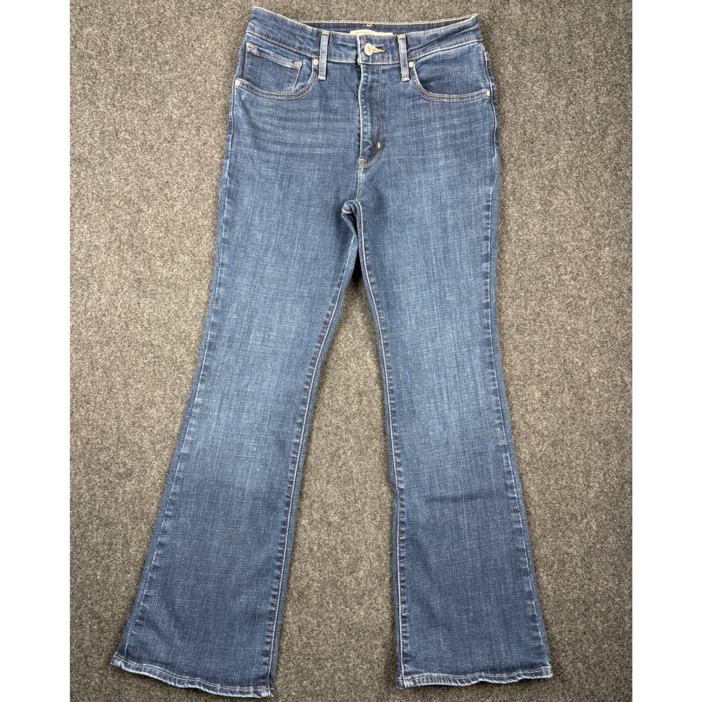 Levis 725 High Rise Bootcut Jeans Blue Denim W30 L30 Fits 26x28